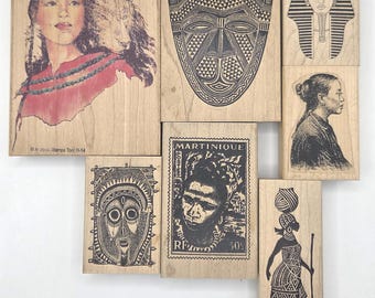 Sellos de goma egipcios vintage montados en madera, pirámide del faraón, jeroglíficos de Anubis, manualidades con papel, diario creativo, creación de tarjetas, varias marcas.