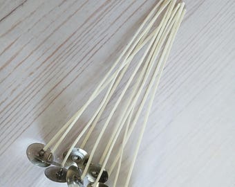 Pretabbed LX 10 Candle Wicks: 6" Natural Cotton, Eco-Friendly