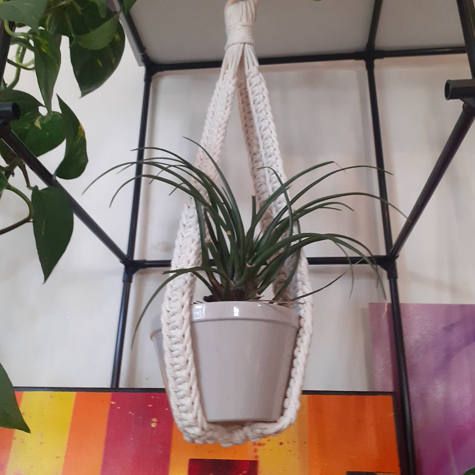 Suspension Macramé Blanc