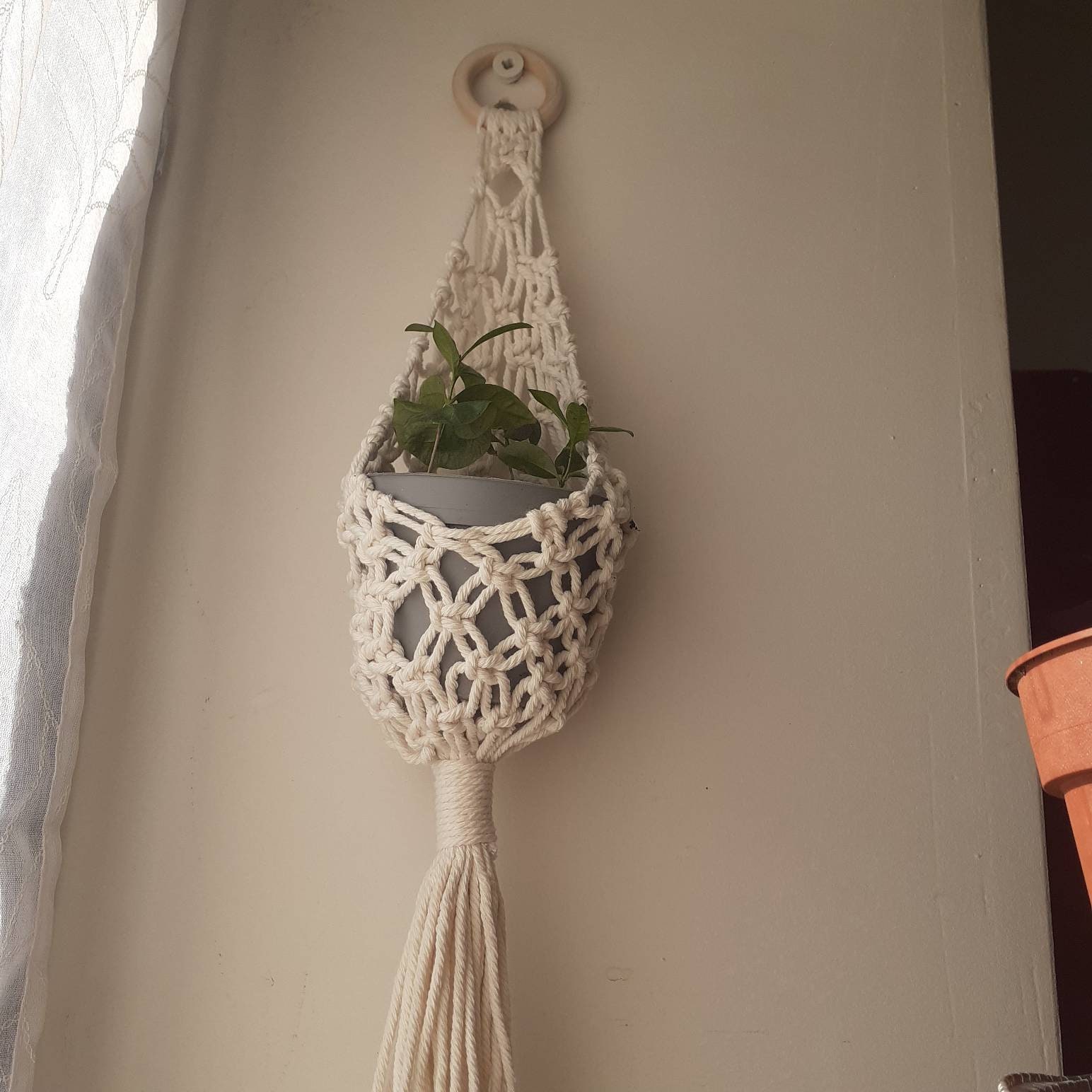 Suspension Macramé Mural Blanc