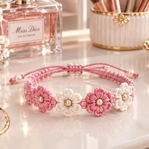 Makramee Blumen Armband Anleitung DIY (PDF)