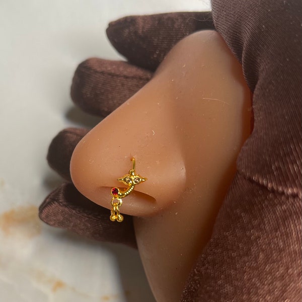 Beautiful gold flower nose stud nose Stud hoop flower nose screw gold star nose Pin indian dangle gold indian nose piercing jewelry