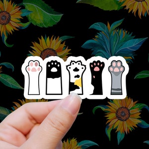 Cat Paws Sticker Laptop Decal, Funny Cat Sticker, Funny Car Decal Animal Lover