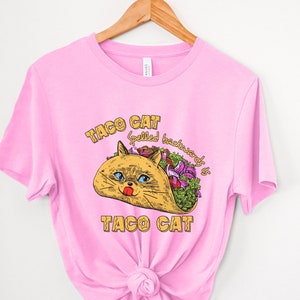 Camiseta de gato con tacos, divertida camiseta del Cinco de Mayo, camiseta de cuello redondo para mamá gata, camiseta para amantes de los gatos, camiseta a juego para toda la familia, camiseta para amantes de los animales, camiseta con tacos