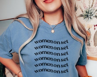Women on Set Comfort Colors Shirt, Retro Women in film Crewneck, Women in Filmmaking Gift, female filmmaker Shirt, Filmmaker Vintage Shirt