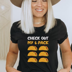 Sprawdź mój 6-pak koszulek Cinco de Mayo, zabawnych koszulek fitness, koszulek Taco, 6-paków bluzek z okrągłym dekoltem, zabawnych koszulek na siłownię, koszulek Fiesta Squad