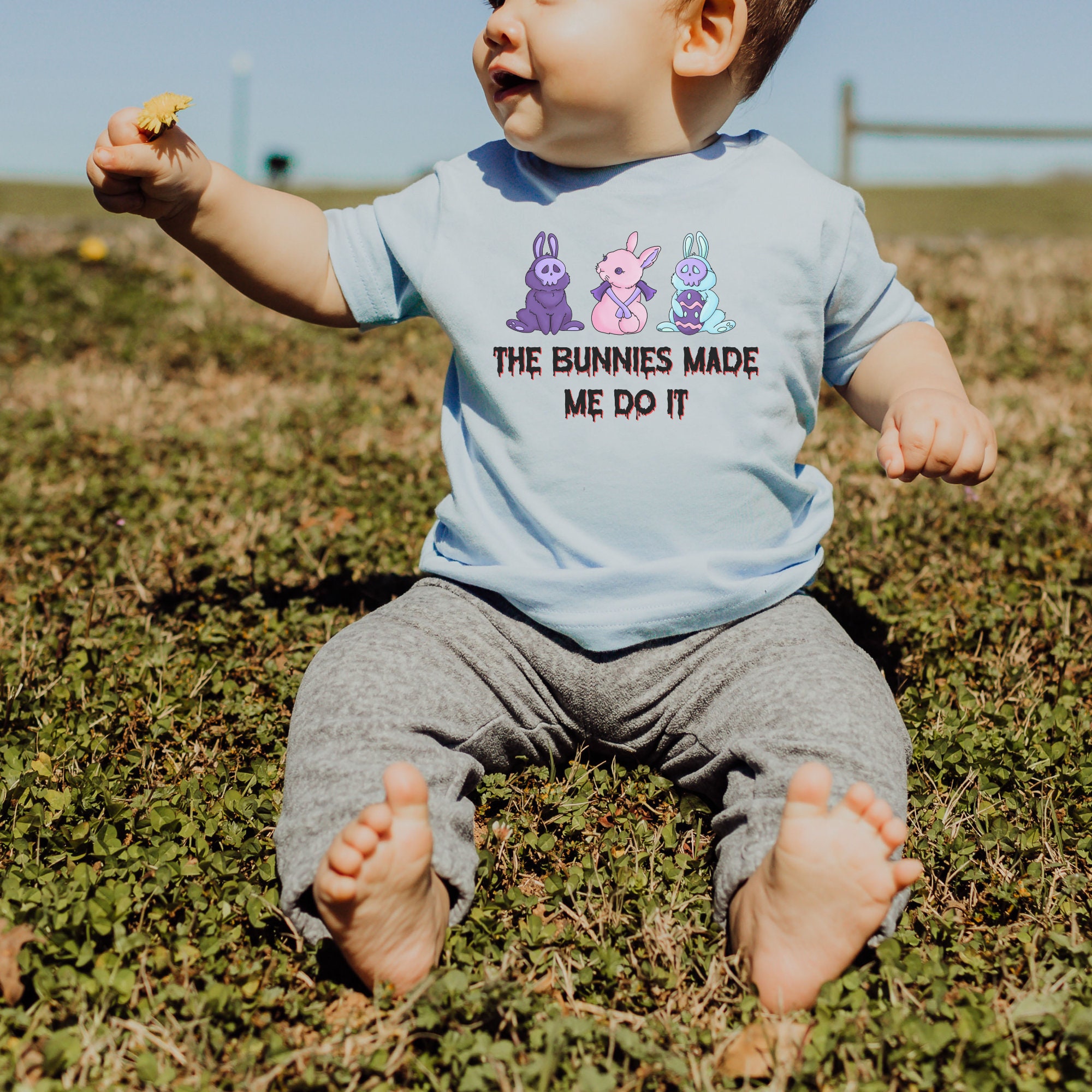 The bunny made me do it Easter Toddler Sublimation shirt Only – Londynns  Bowtique