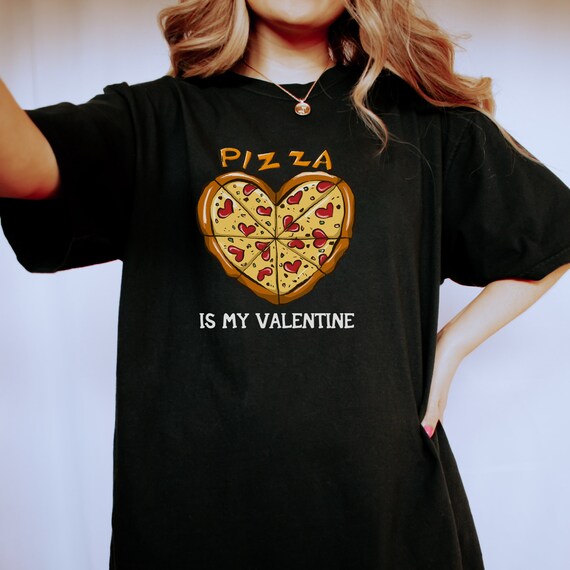 Pizza é minha camisa de cores confortáveis do dia dos namorados, camisa  retrô do dia dos namorados, presente para amantes de pizza, camisa de gola
