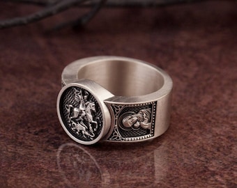 AMDXD Jewelry Sterling Silver Wedding Rings for Men Guardian Angel Band 10.5 AMDXD Jewelry Sterling Silver Wedding Rings for Men Guardian Angel Band 10.5