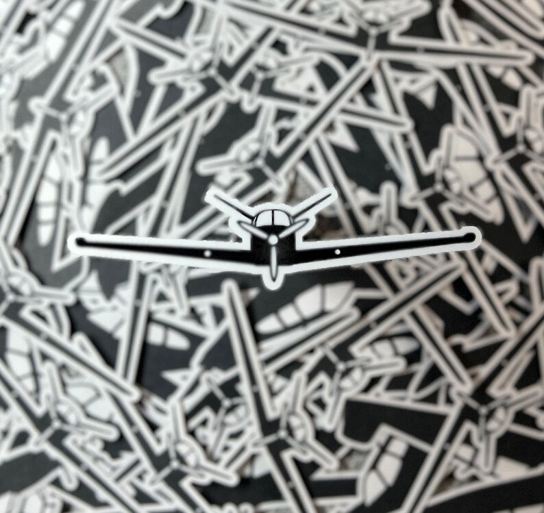 Beechcraft Bonanza 35 V-tail Front View With Tip Tanks Sticker - Etsy