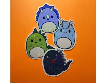 Cute Dinosaur Squish-Style Stickers