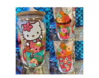 Cute Anime Glass Iced Coffee Tumbler Cup