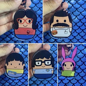 Burger Family Squish-Style Keychains