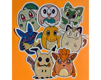 Poke Squish-style Anime Stickers