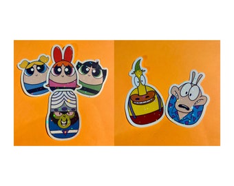 90s Cartoons Squish-Style Stickers