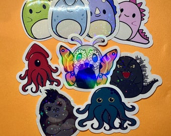 Cute Kaiju Squish-Style Stickers