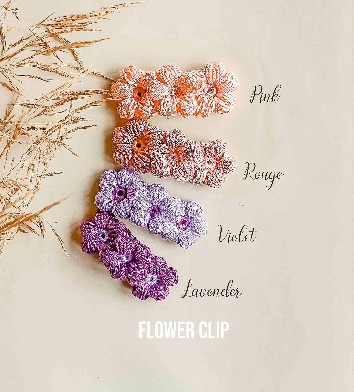 Crochet Flower Hair Clips Handmade Hair Clips for Girls Etsy