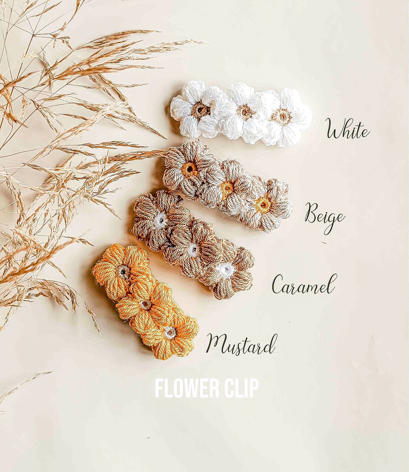 Crochet Flower Hair Clips Handmade Hair Clips for Girls Etsy