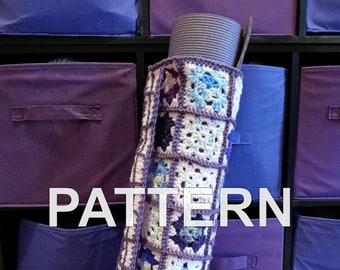 PATTERN Granny Square Yoga Mat Carrying Case | DIY Crochet Pattern Tutorial Storage Bag
