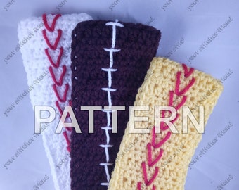 PATTERN Sports Ball Headband | Crochet Tutorial DIY Baseball, Softball, Football