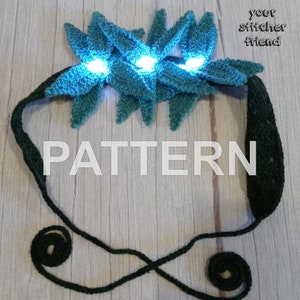 PATTERN Unofficial Elder Scrolls Inspired Nirnroot Flower Crown Knitting and Crochet Pattern Oblivion Skyrim Cosplay LED Poinsettia