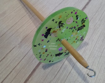 SPINDLE Glow in the Dark Halloween Drop Spindle | Resin Art Top Whorl Fiber Art Spinning Tools Weaving Tapestry Craft Supply