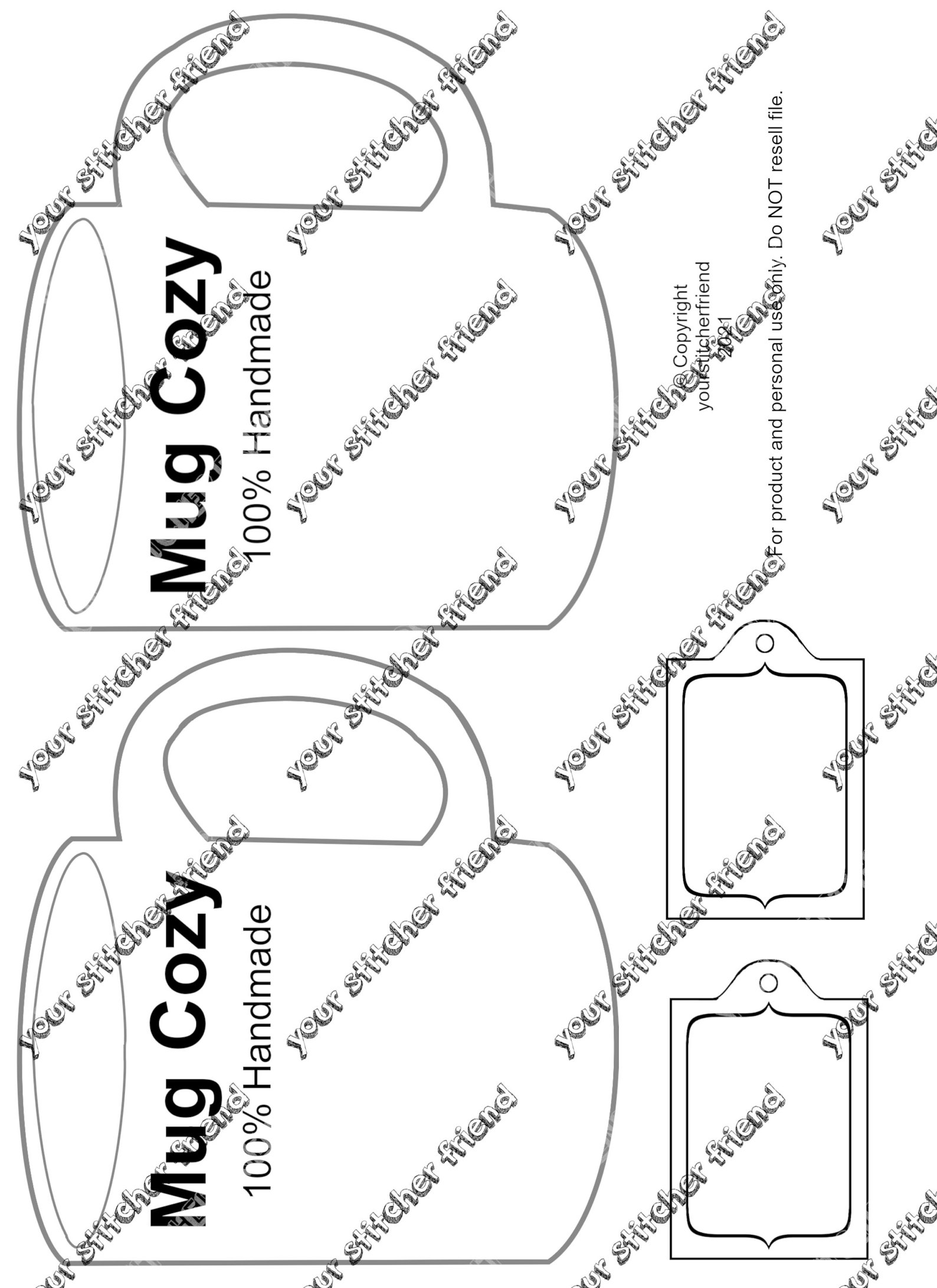 PRINTABLE Coffee Mug Cozy Inserts Product Label for Sellers - Etsy