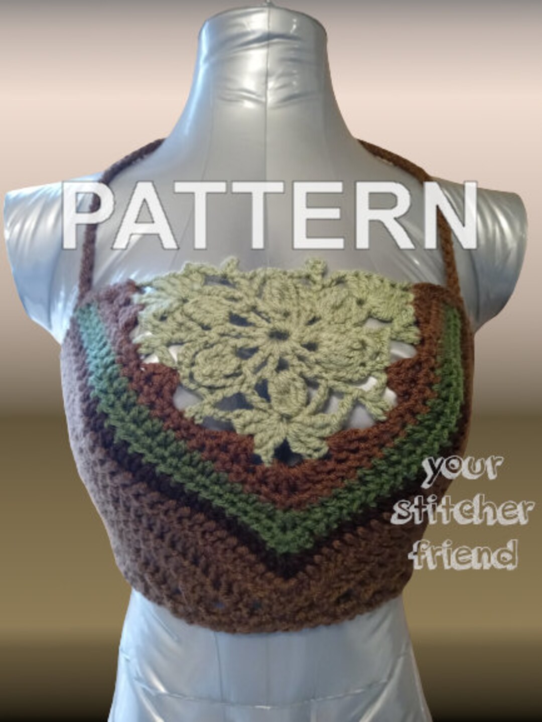Triangle Halter Top Pattern PATTERN Floral Triangle Motif Halter Top Crochet Pattern | Picture ...