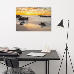 Captivating Trigg Beach Sunset Canvas Print - Ocean Wall Art - Coastal Home Decor - Ready to Hang - High-Quality Canvas Artwork