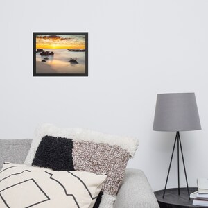 Captivating Trigg Beach Sunset Framed Poster - Ocean Wall Art - Coastal Home Decor - Ready to Hang - High-Quality Print