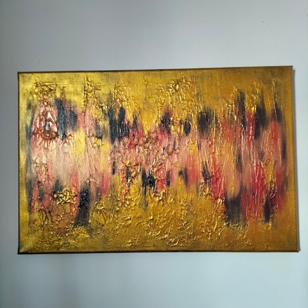 Acrylbild mit Struktur und Metallic-Farben, 40 x 60 cm