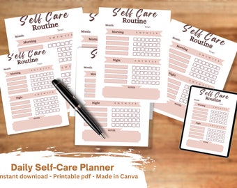 Self-Care Routine Planner, Achtsamkeitsplaner, Nähre deine Seele mit meinen täglichen Planer zur Selbstfürsorge und schaffe gesunde Routinen