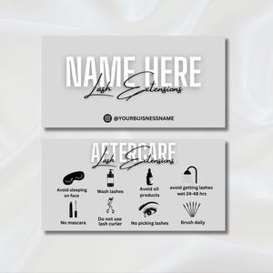 Cartão Lash Tech Loyalty Aftercare, modelo editável de cartão de fidelidade para cílios Cartão de desconto Lash, modelo de cartão para cuidados posteriores Lash, cuidados posteriores para cílios telefônicos