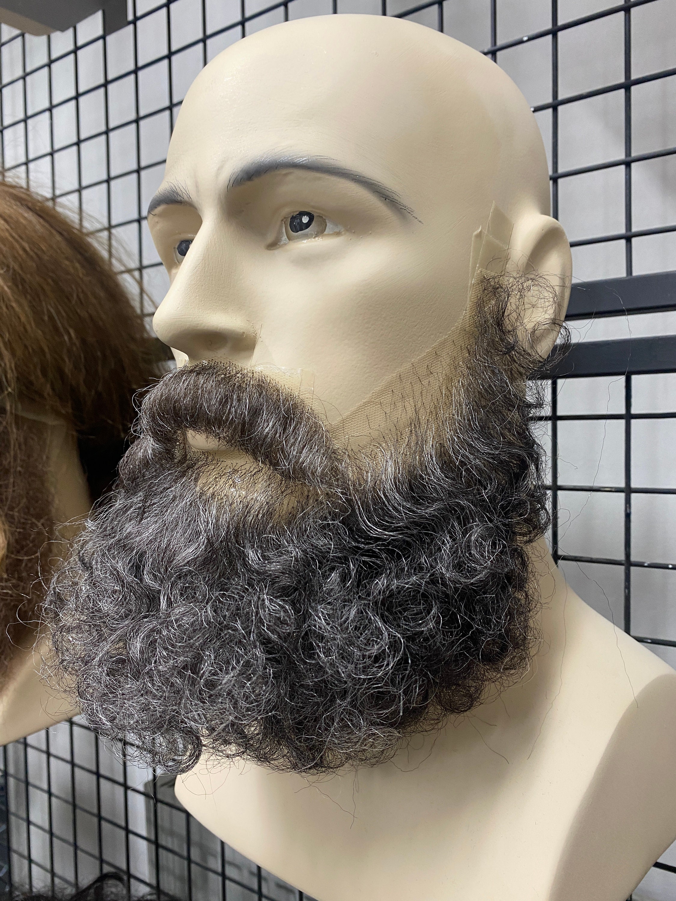 Realistic Fake Beard And Moustache Set Human Hair Hand Etsy