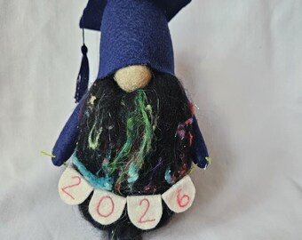 Blue Graduation Gnome; felt; graduation gift; high school graduation gift college graduation decor