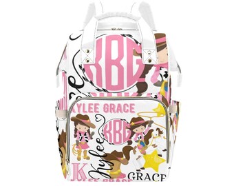 Cowgirl Diaper Bag | Baby Bag | Cowgirl | Monogram | Custom Printed | Gifts | Baby Shower | New Mom | New Baby | Baby Accessories