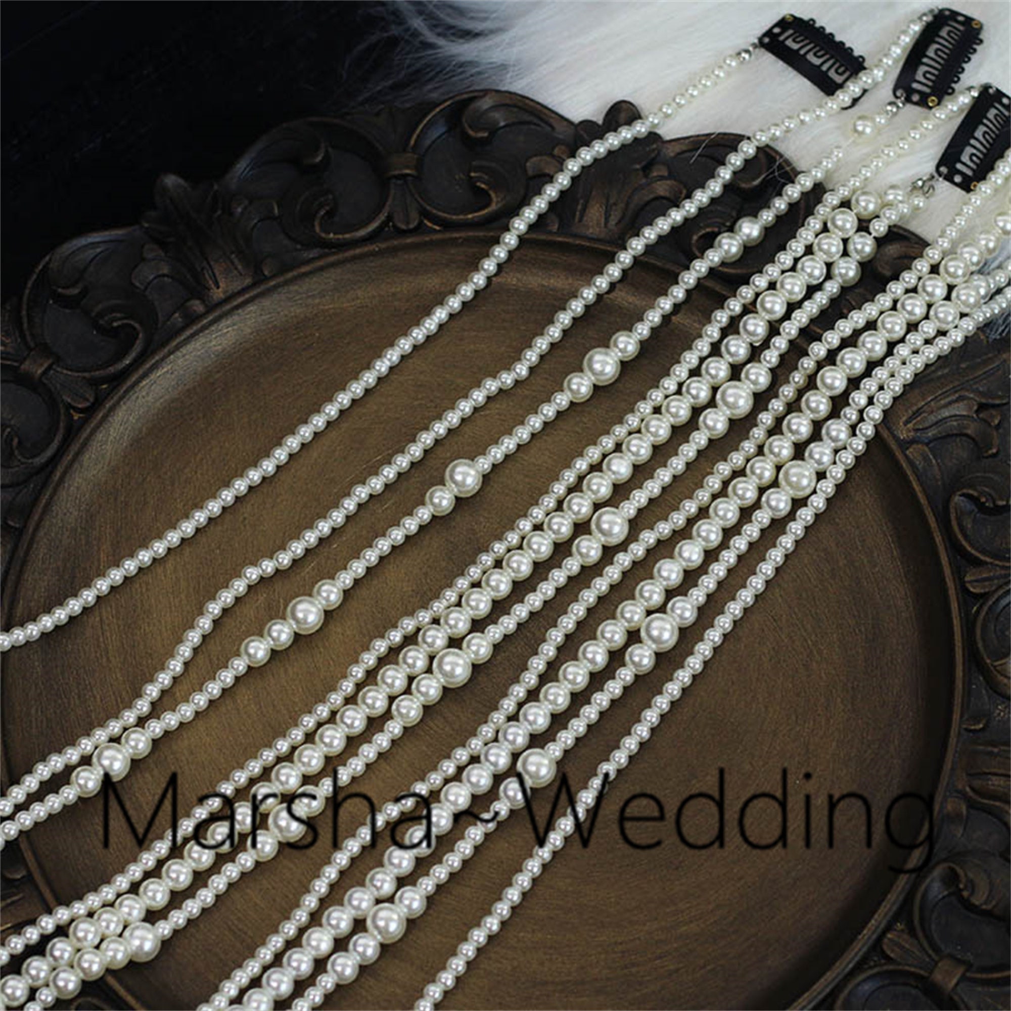 Anime 2 Rupee Items 3 Color Rope Chain Strand 10mm White Pearl
