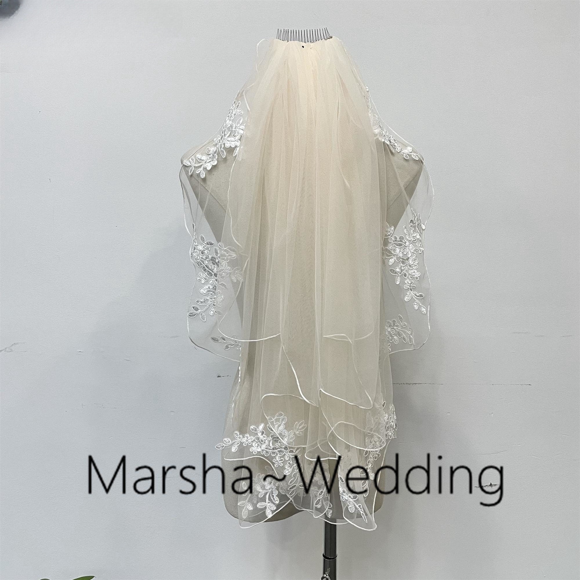 Rosarivae 1PC Double-layer Short Veil Comb Veil Wedding Veil