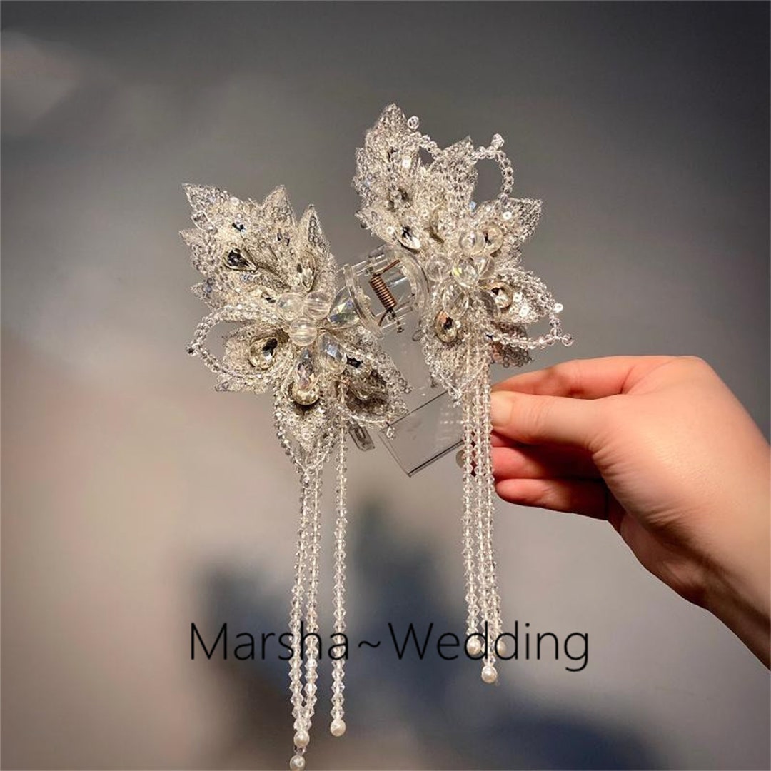Barrette à Cheveux Ancienne En Argent Sterling Et Cristal - XIXe Siècle - Style Antique Avec Améthyste - Occasion