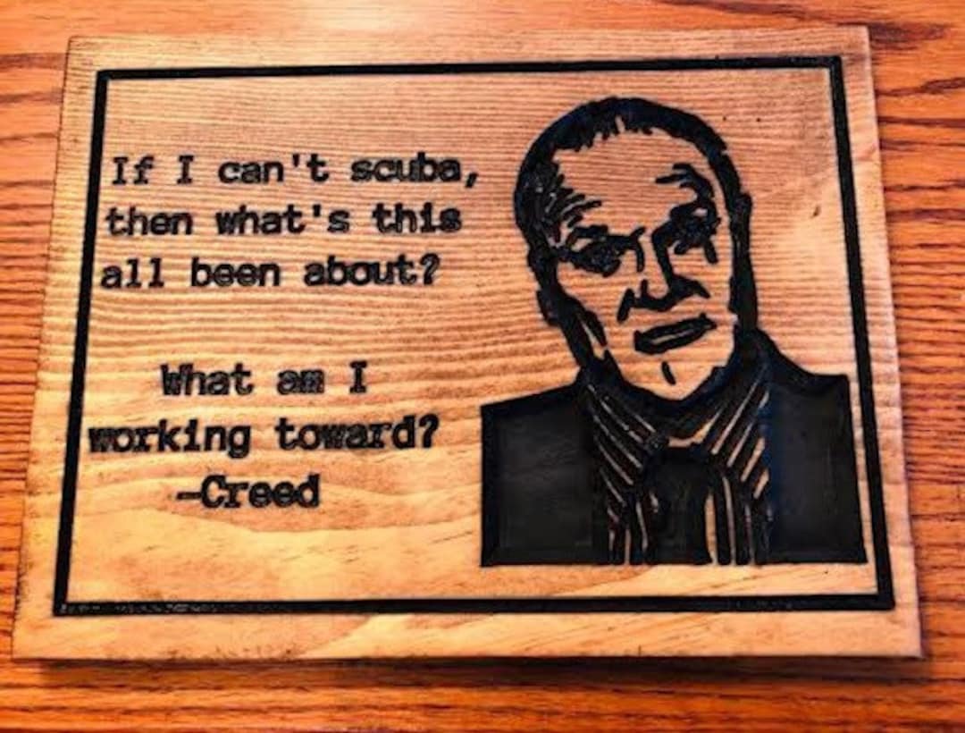 Creed Scuba Quote Wood Carving Etsy