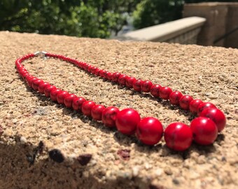 CHERVONE Namysto KORALI red necklace with natural stone beads