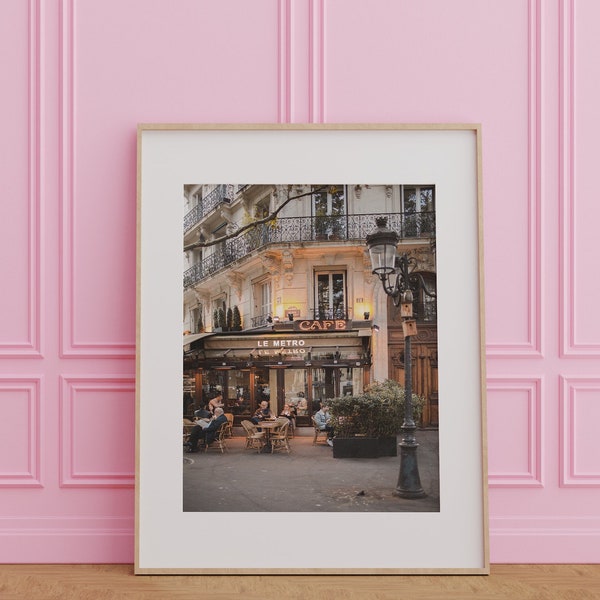 Väggkonst med fotografi i Paris, väggtavla i Paris, fotografi i Paris, café i Paris, affisch i Paris, utskrivbart foto i Paris, tryck i Paris