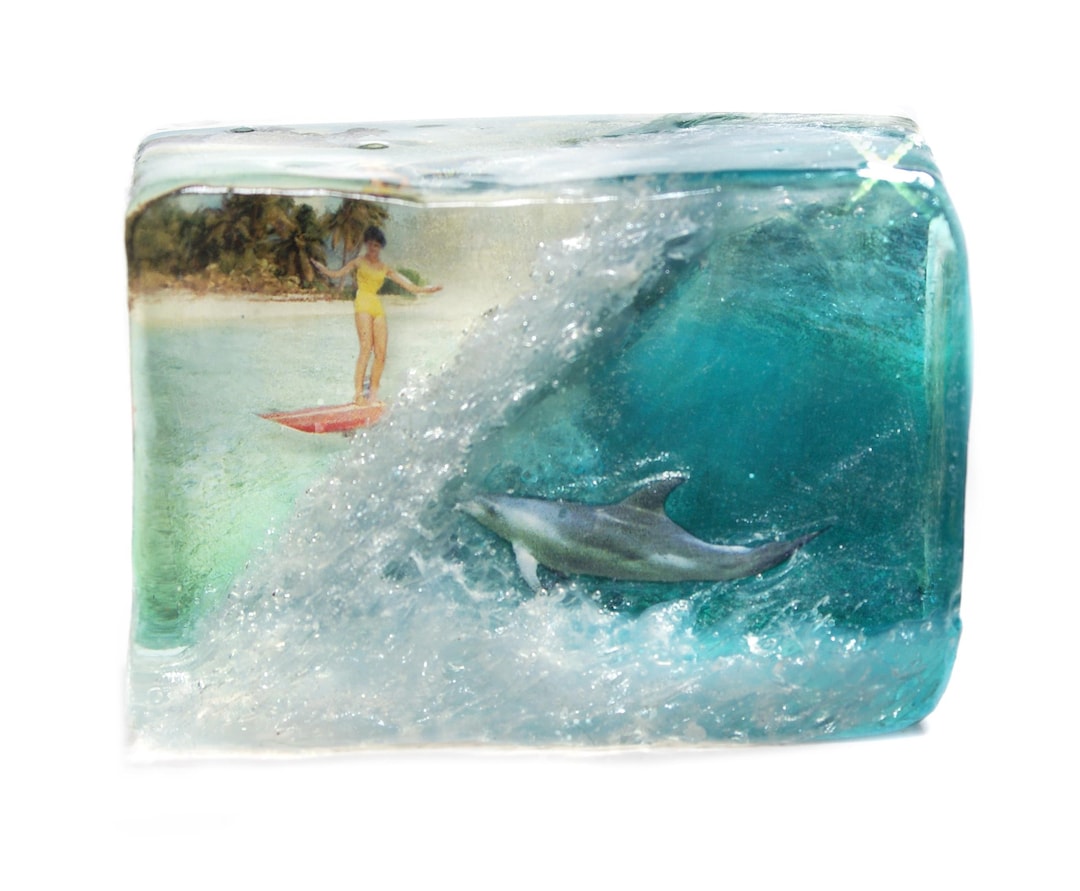 Surfer Objects Retro Ocean Wave Surfer Sculpture- Resin Art- Resin Sculpture- Unique ...