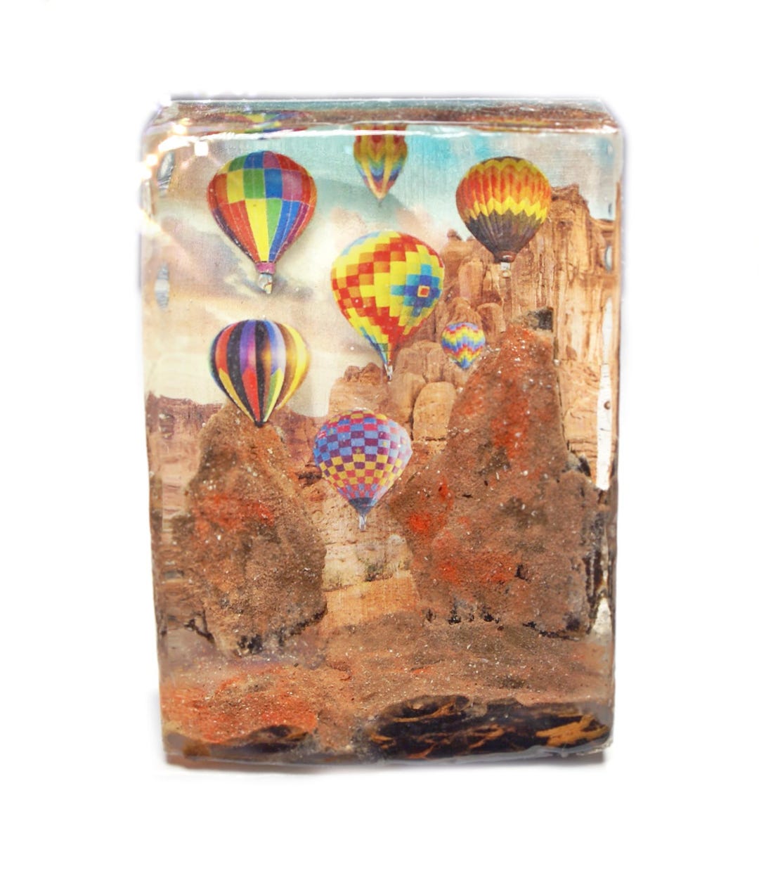 Hot Air Ballon Sculpture- Desert Diorama- Resin Sculpture- Diorama Art ...