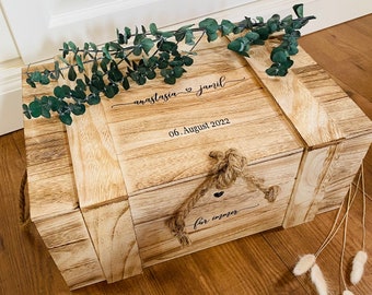 Erinnerungsbox Hochzeit, Holzkiste, besonderes Geschenk, personalisiert, Aufbewahrung