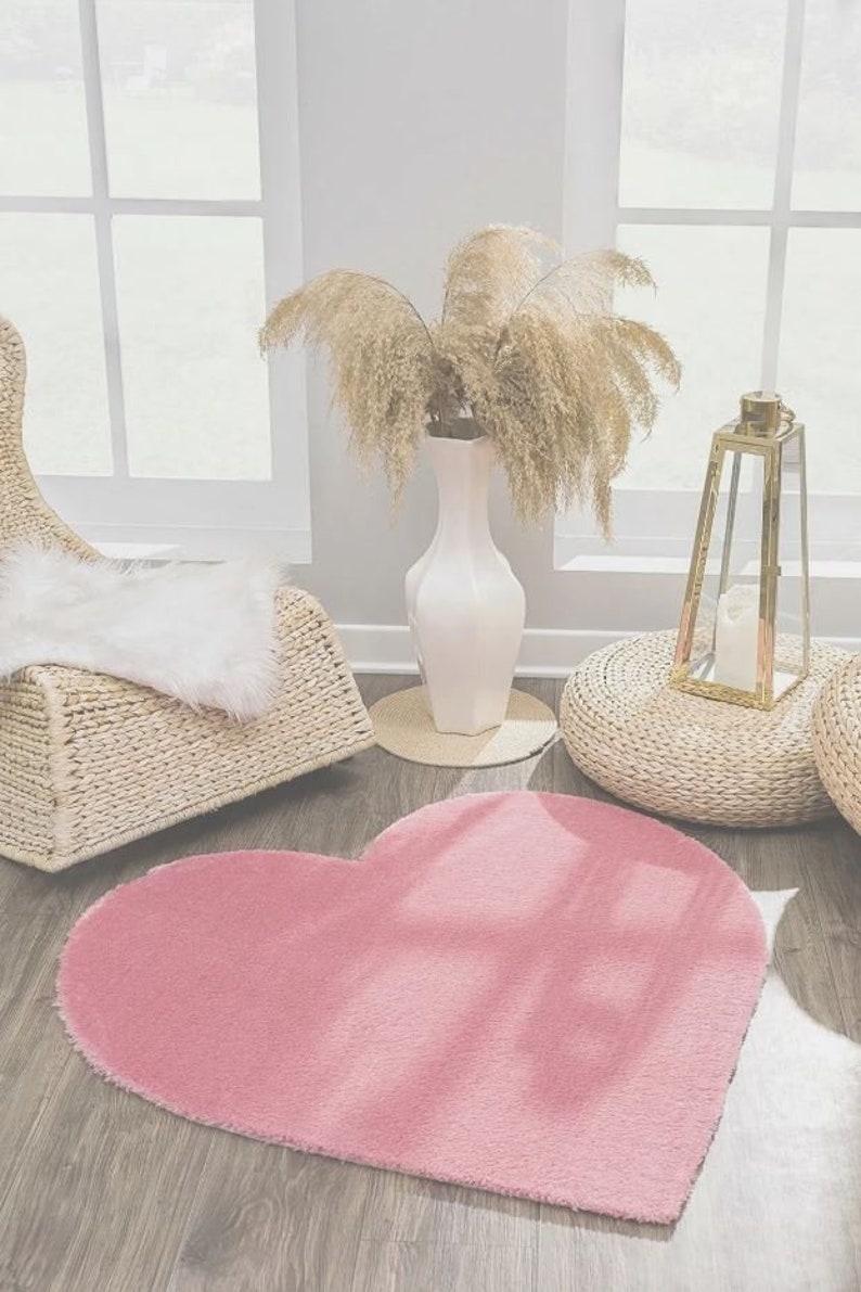 Heart Shaped Carpet / Black Heart Mat / With Different Color Etsy