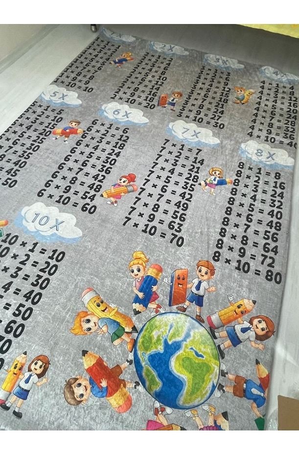 Multiplication Table Patterned Silk Rug Cover / Elastic Carpet - Etsy