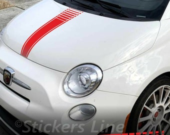 Bandes adhésives capot, le toit et le couvercle de coffre assetto corse  pour fiat 500 autocollants decal abarth