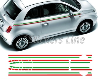 Autocollants Fiat 500 BANDES TRICOLORE bandes adhésives autocollant drapeau Italie