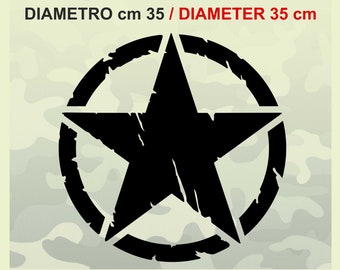3 White Military Star Stickers – 20cm, US Army Jeep, 4x4 Off-Road Decals